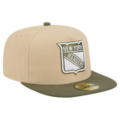 NHL Tan/Olive New York Rangers New Era Color Pack Two-Tone 59FIFTY A-Frame Fitted Hat