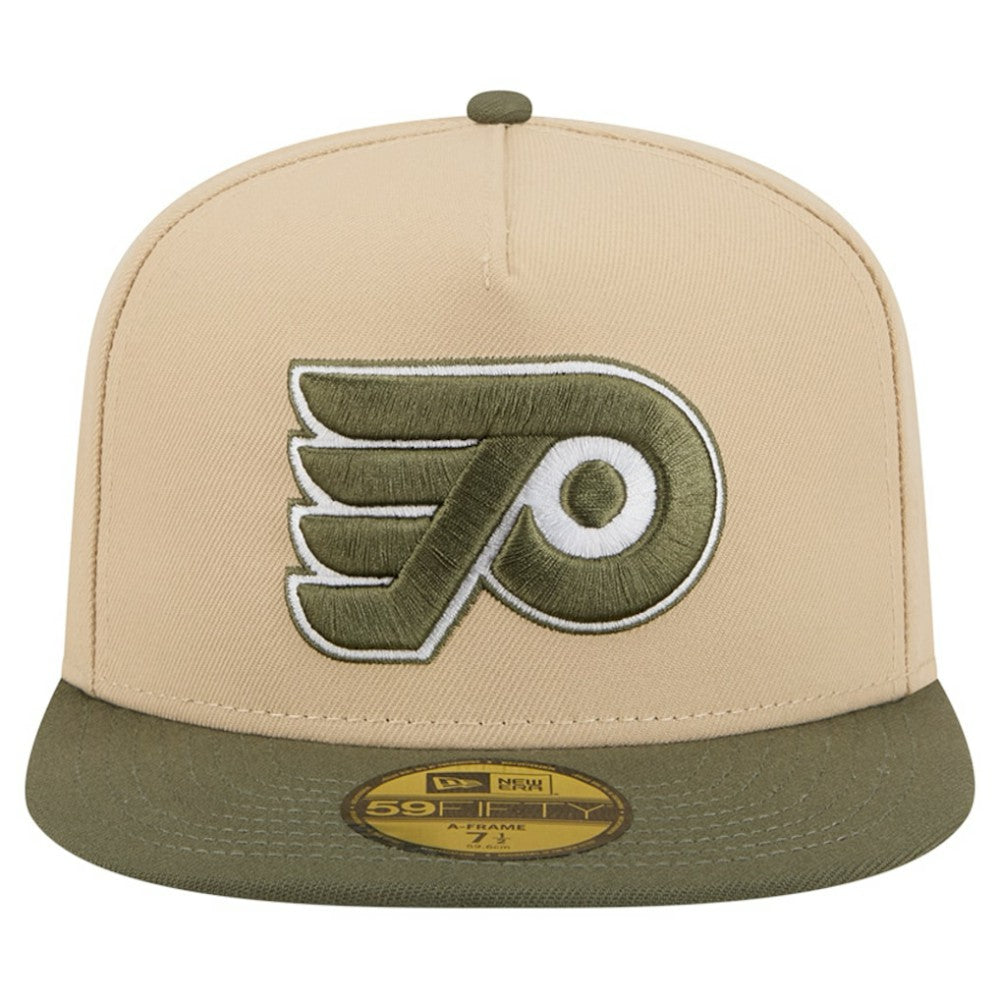 NHL Tan/Olive Philadelphia Flyers New Era Color Pack Two-Tone 59FIFTY A-Frame Fitted Hat