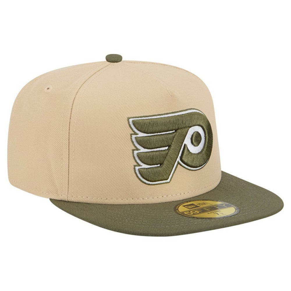 NHL Tan/Olive Philadelphia Flyers New Era Color Pack Two-Tone 59FIFTY A-Frame Fitted Hat
