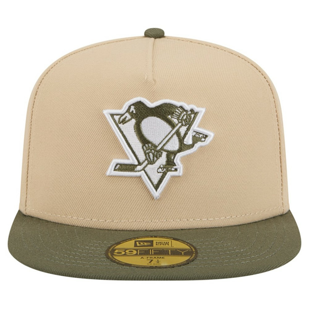 NHL Tan/Olive Pittsburgh Penguins New Era Color Pack Two-Tone 59FIFTY A-Frame Fitted Hat