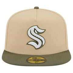 NHL Tan/Olive Seattle Kraken New Era Color Pack Two-Tone 59FIFTY A-Frame Fitted Hat