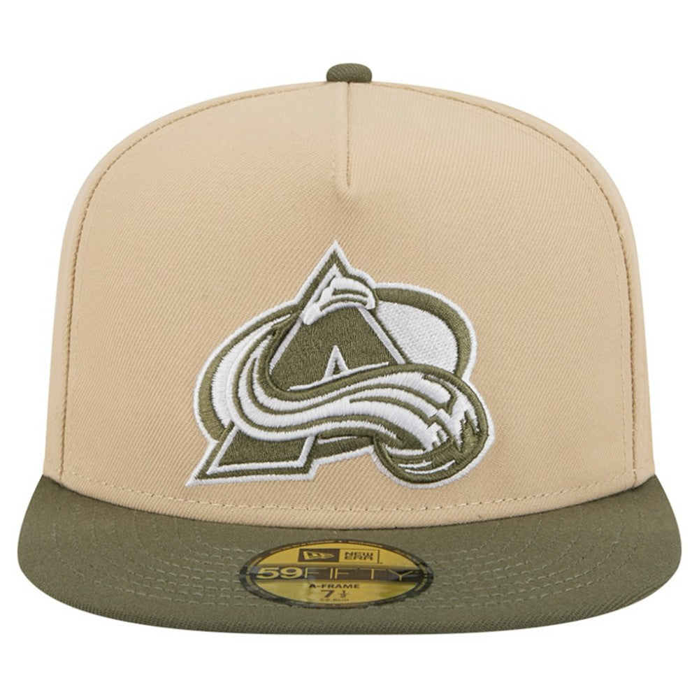 NHL Tan/Olive Colorado Avalanche New Era Color Pack Two-Tone 59FIFTY A-Frame Fitted Hat