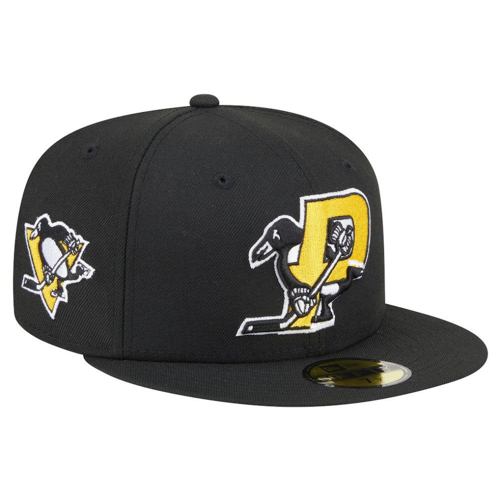 NHL Black Pittsburgh Penguins New Era Deceptor 59FIFTY Fitted Hat