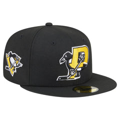 NHL Black Pittsburgh Penguins New Era Deceptor 59FIFTY Fitted Hat