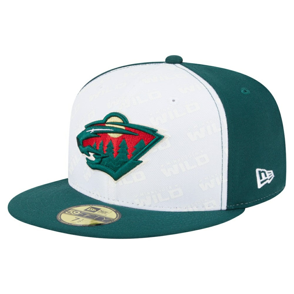 NHL White/Green Minnesota Wild New Era Repeat Two-Tone 59FIFTY Fitted Hat