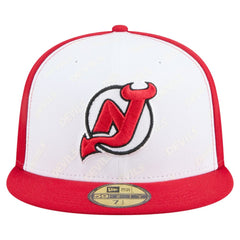 NHL White/Red New Jersey Devils New Era Repeat Two-Tone 59FIFTY Fitted Hat