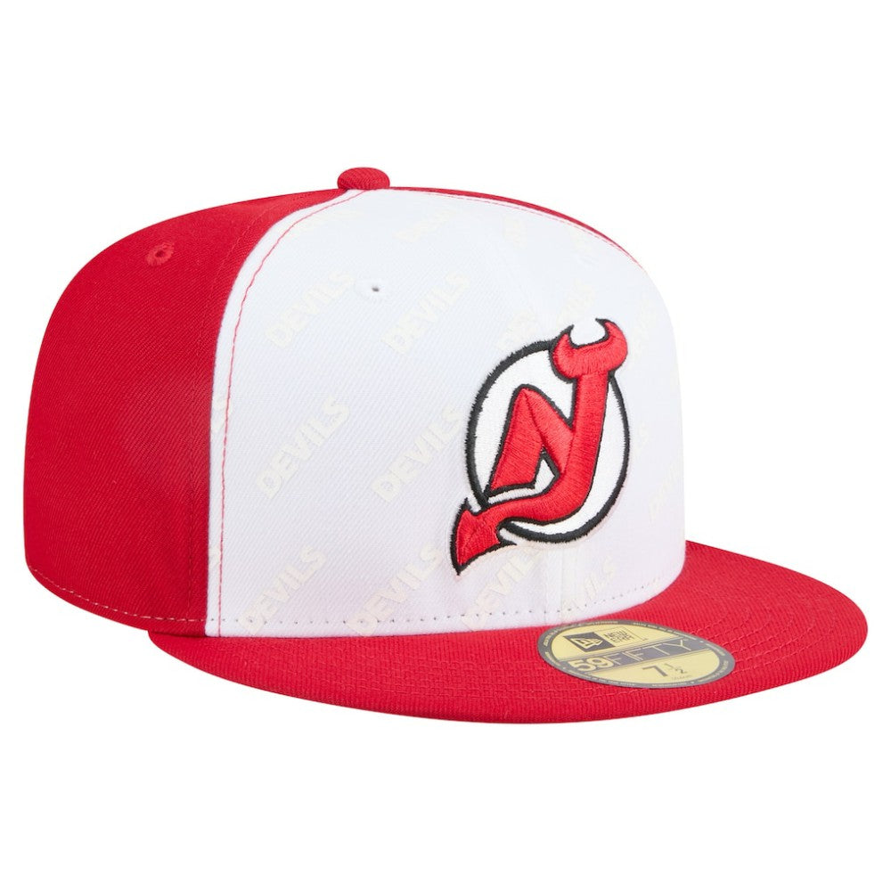 NHL White/Red New Jersey Devils New Era Repeat Two-Tone 59FIFTY Fitted Hat