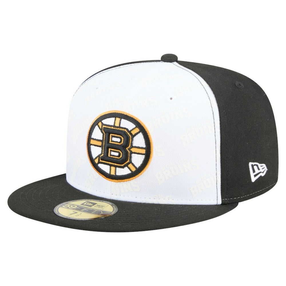 NHL White/Black Boston Bruins New Era Repeat Two-Tone 59FIFTY Fitted Hat