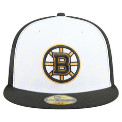 NHL White/Black Boston Bruins New Era Repeat Two-Tone 59FIFTY Fitted Hat