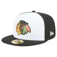 NHL White/Black Chicago Blackhawks New Era Repeat Two-Tone 59FIFTY Fitted Hat