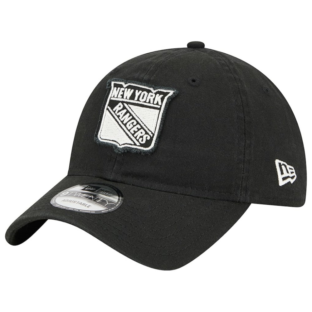 NHL Black New York Rangers New Era Stamp Fabric Applique 9TWENTY Adjustable Hat