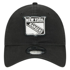 NHL Black New York Rangers New Era Stamp Fabric Applique 9TWENTY Adjustable Hat