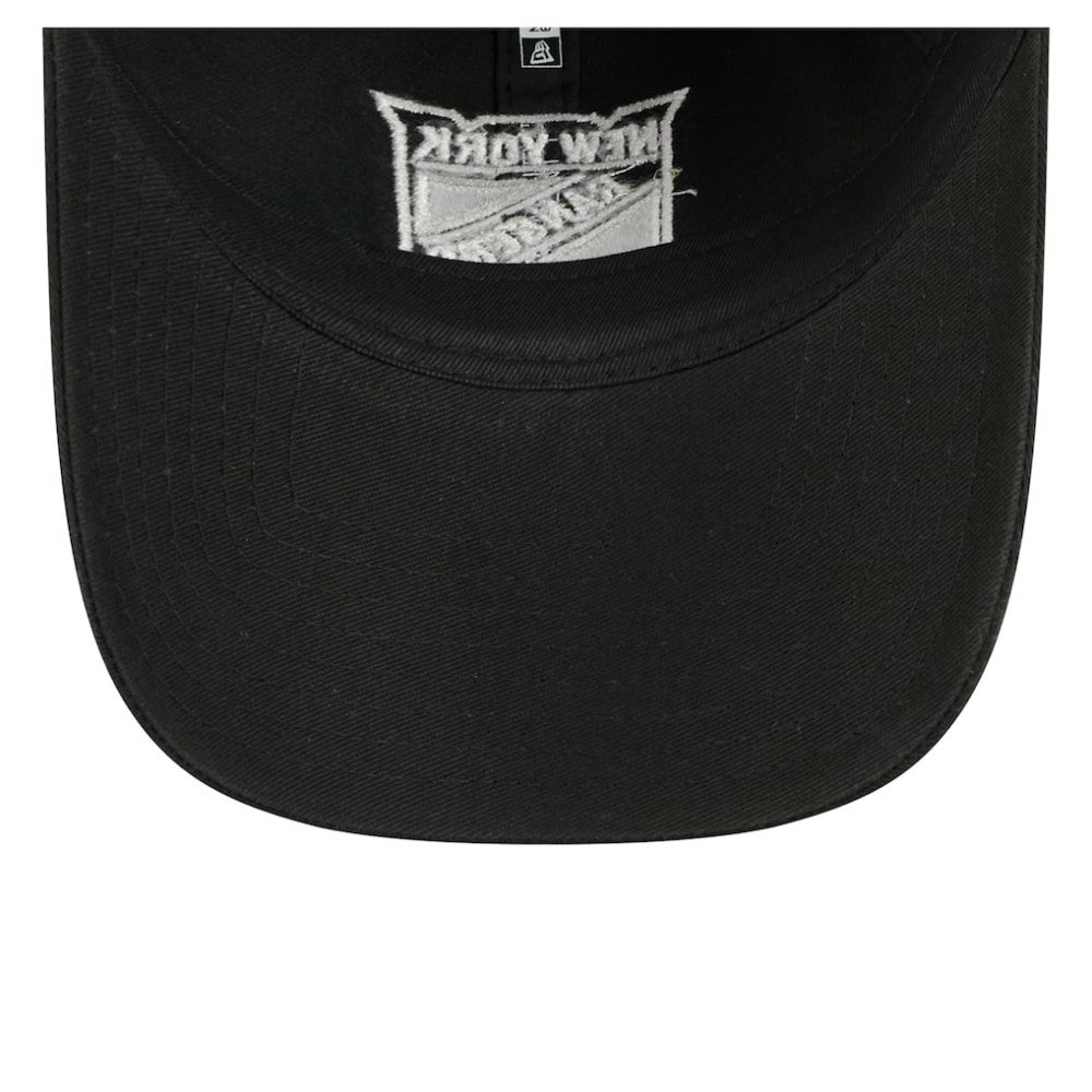 NHL Black New York Rangers New Era Stamp Fabric Applique 9TWENTY Adjustable Hat