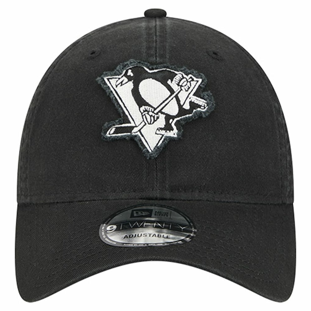 NHL Black Pittsburgh Penguins New Era Stamp Fabric Applique 9TWENTY Adjustable Hat