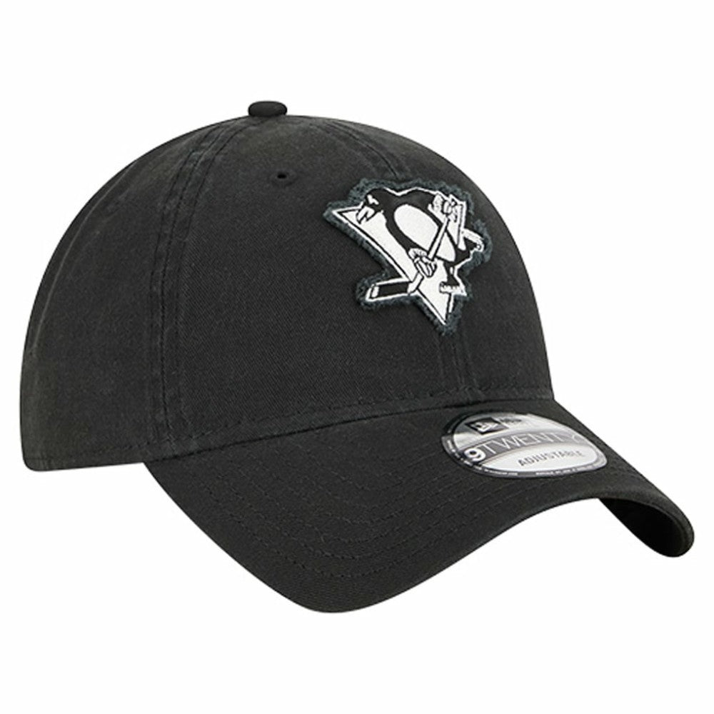 NHL Black Pittsburgh Penguins New Era Stamp Fabric Applique 9TWENTY Adjustable Hat