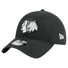 NHL Black Chicago Blackhawks New Era Stamp Fabric Applique 9TWENTY Adjustable Hat