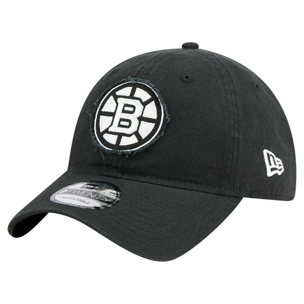NHL Black Boston Bruins New Era Stamp Fabric Applique 9TWENTY Adjustable Hat