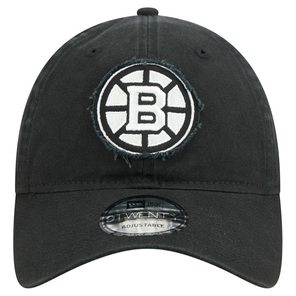 NHL Black Boston Bruins New Era Stamp Fabric Applique 9TWENTY Adjustable Hat