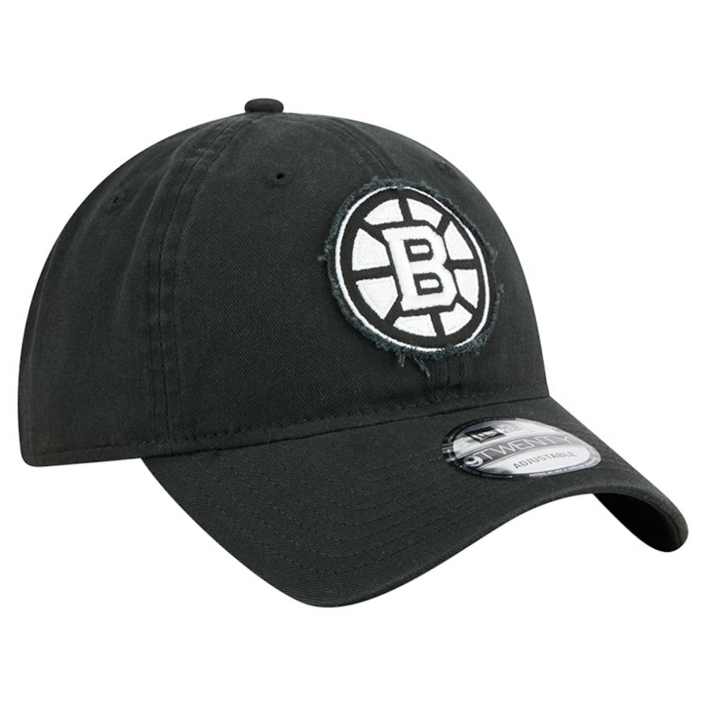 NHL Black Boston Bruins New Era Stamp Fabric Applique 9TWENTY Adjustable Hat
