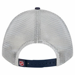 NHL Navy/Red Washington Capitals New Era Hockey Sock 9FORTY A-Frame M-Crown Adjustable Trucker Hat