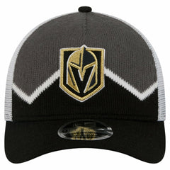 NHL Black/Gray Vegas Golden Knights New Era Hockey Sock 9FORTY A-Frame M-Crown Adjustable Trucker Hat