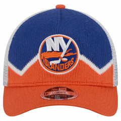 NHL Orange/Royal New York Islanders New Era Hockey Sock 9FORTY A-Frame M-Crown Adjustable Trucker Hat