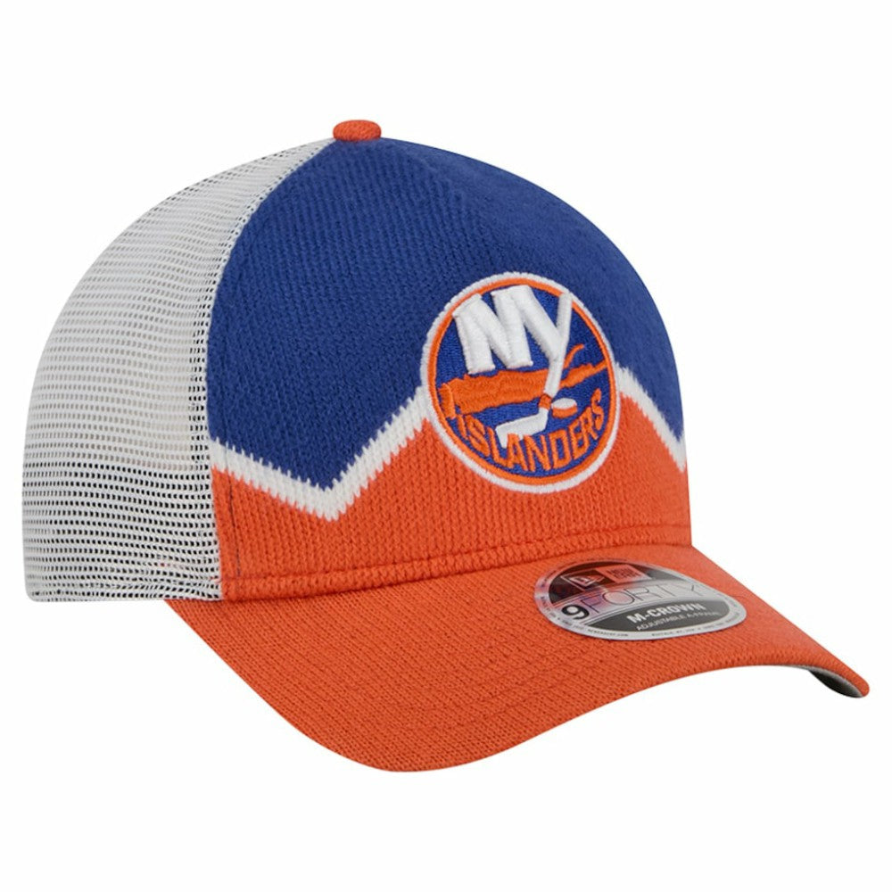 NHL Orange/Royal New York Islanders New Era Hockey Sock 9FORTY A-Frame M-Crown Adjustable Trucker Hat
