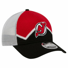 NHL Black/Red New Jersey Devils New Era Hockey Sock 9FORTY A-Frame M-Crown Adjustable Trucker Hat