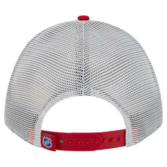 NHL Red/Blue New York Rangers New Era Hockey Sock 9FORTY A-Frame M-Crown Adjustable Trucker Hat