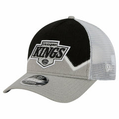 NHL Silver/Black Los Angeles Kings New Era Hockey Sock 9FORTY A-Frame M-Crown Adjustable Trucker Hat