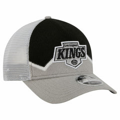 NHL Silver/Black Los Angeles Kings New Era Hockey Sock 9FORTY A-Frame M-Crown Adjustable Trucker Hat