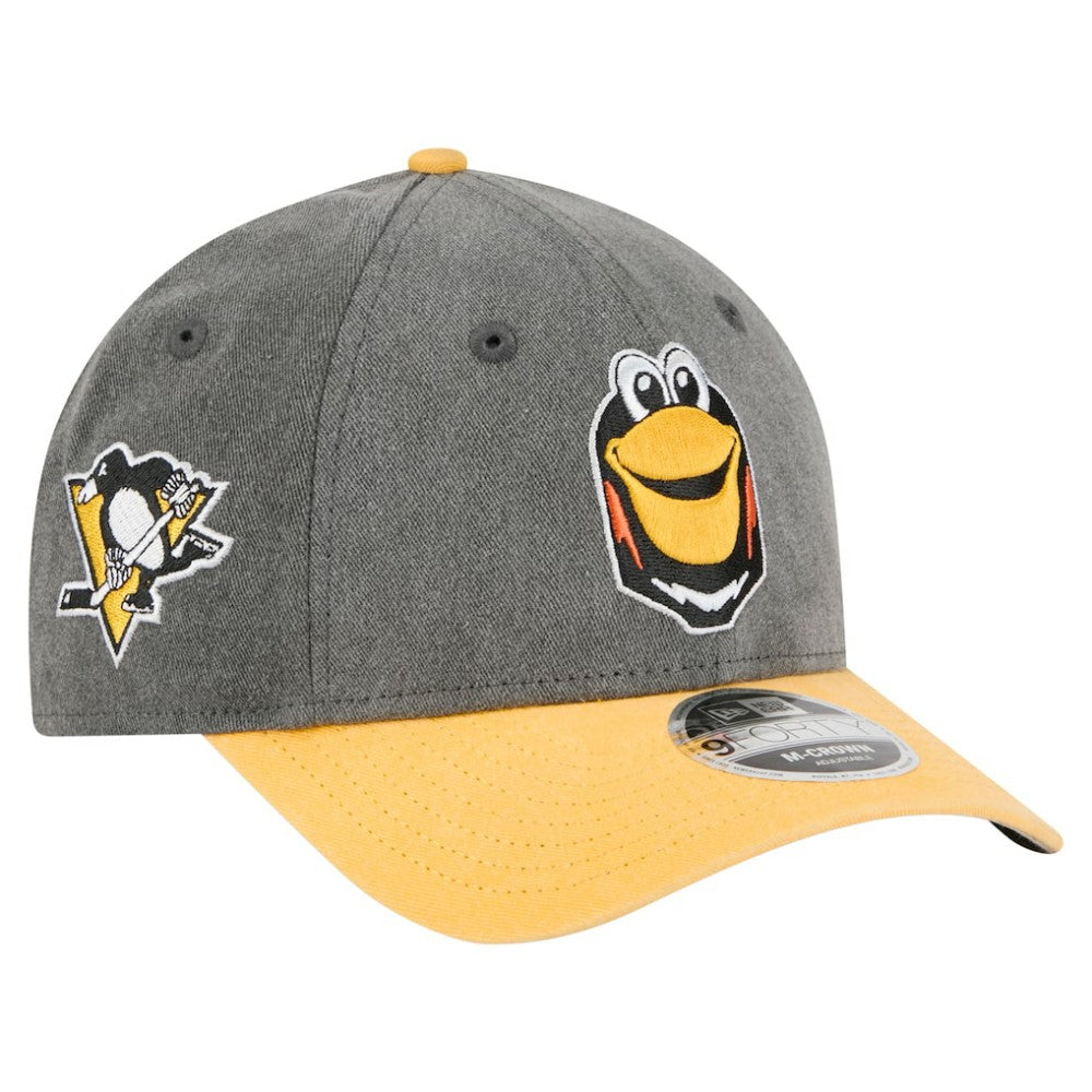 NHL Black/Gold Pittsburgh Penguins New Era Mascot 2-Tone 9FORTY Adjustable Hat