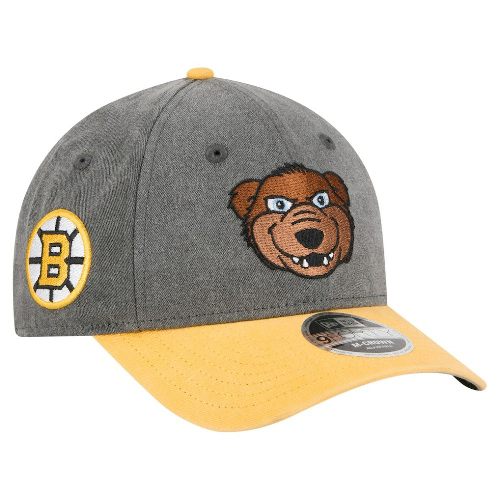 NHL Black/Gold Boston Bruins New Era Mascot 2-Tone 9FORTY Adjustable Hat