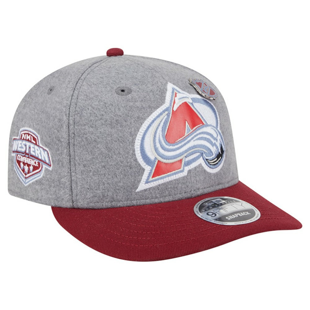 NHL Gray/Burgundy Colorado Avalanche New Era Wool Pin Low Profile 9FIFTY Snapback Hat