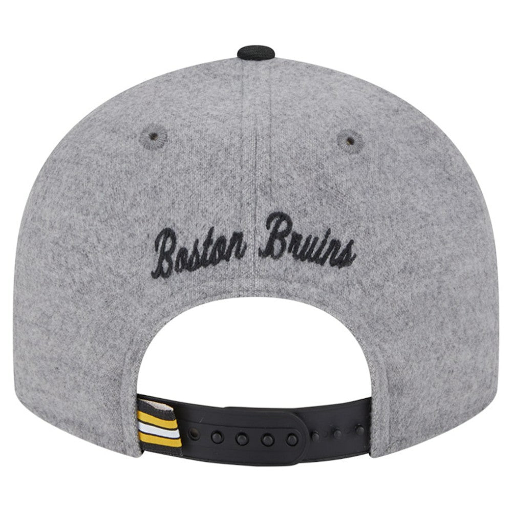 NHL Gray/Black Boston Bruins New Era Wool Pin Low Profile 9FIFTY Snapback Hat