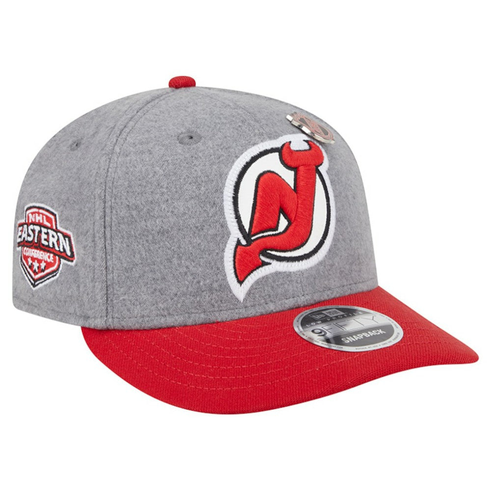 NHL Gray/Red New Jersey Devils New Era Wool Pin Low Profile 9FIFTY Snapback Hat