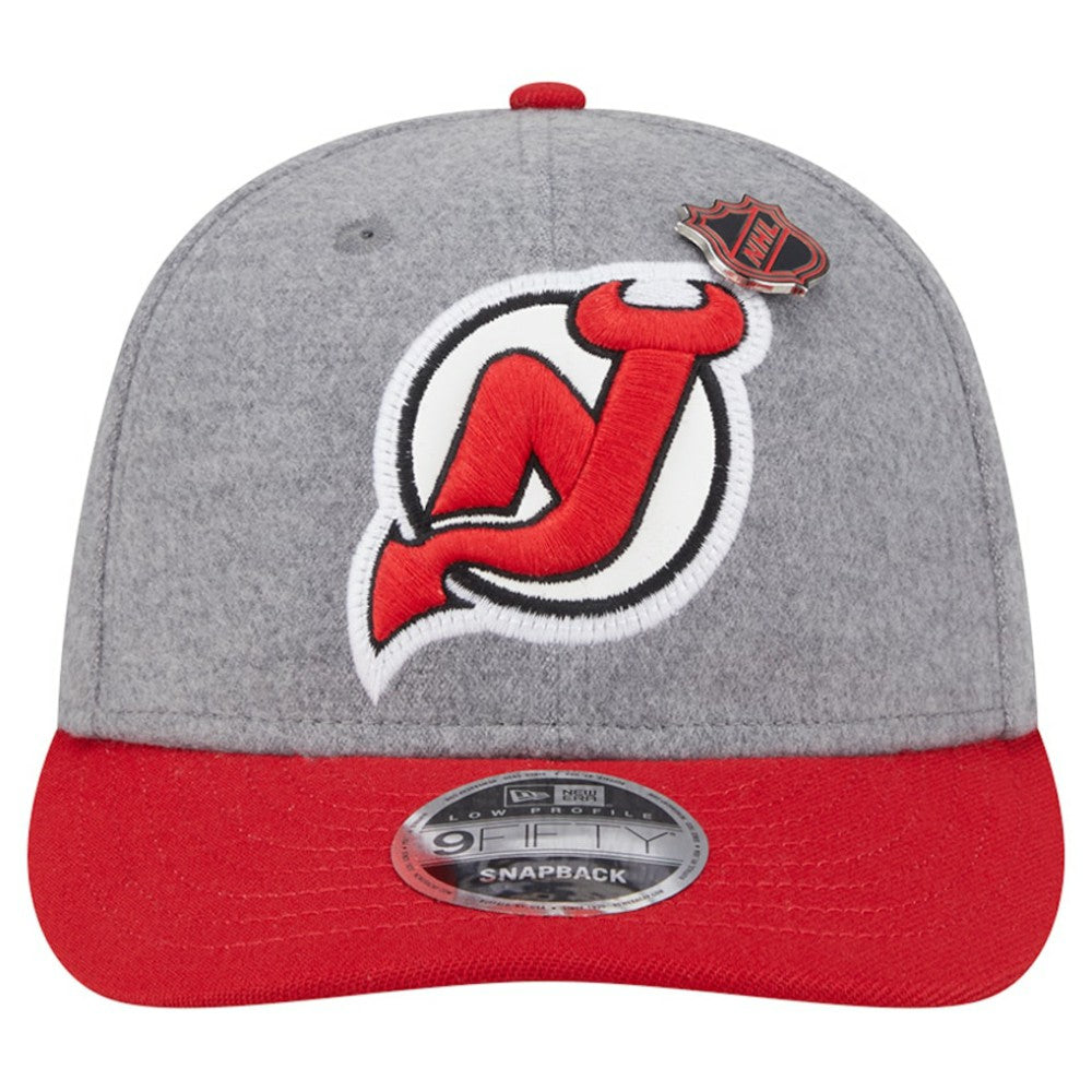 NHL Gray/Red New Jersey Devils New Era Wool Pin Low Profile 9FIFTY Snapback Hat