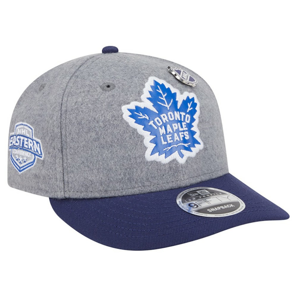 NHL Gray/Blue Toronto Maple Leafs New Era Wool Pin Low Profile 9FIFTY Snapback Hat