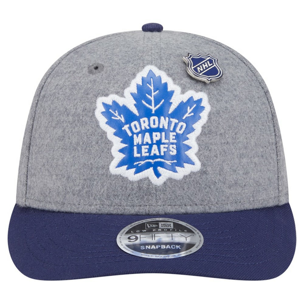 NHL Gray/Blue Toronto Maple Leafs New Era Wool Pin Low Profile 9FIFTY Snapback Hat