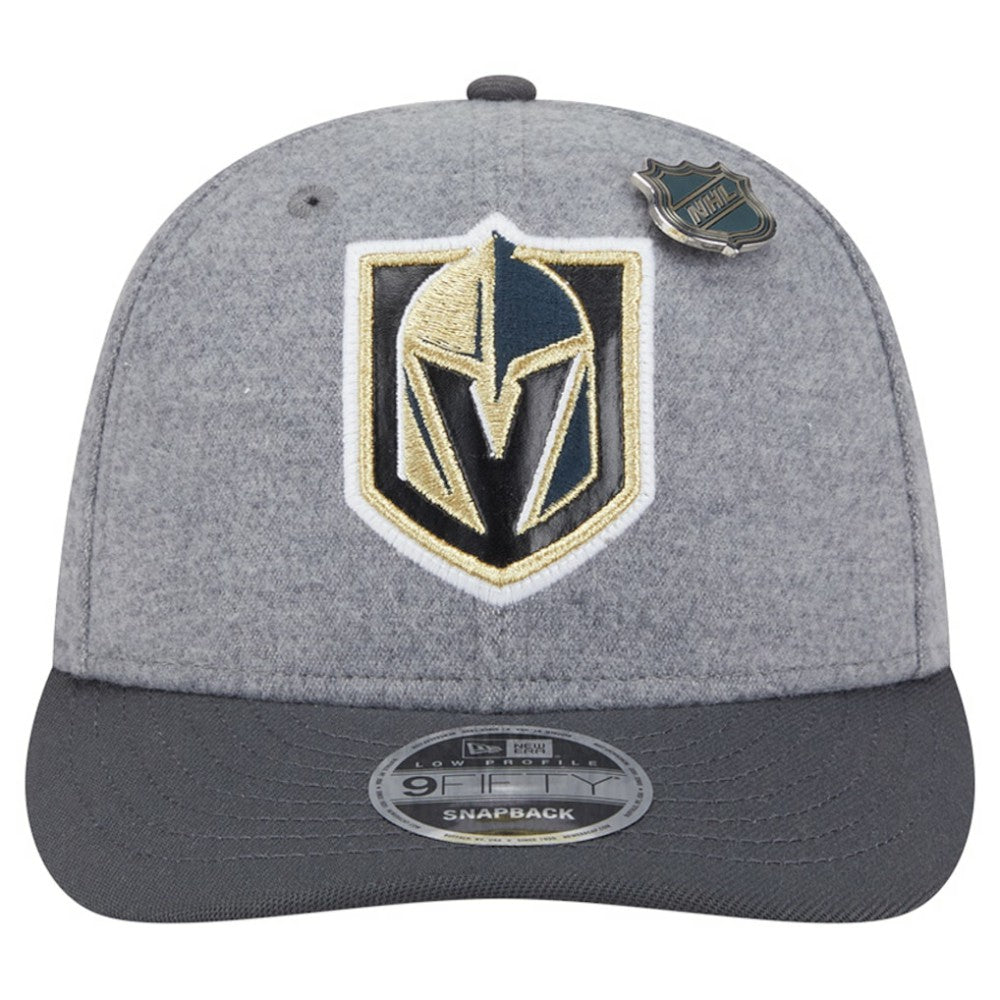 NHL Gray/Black Vegas Golden Knights New Era Wool Pin Low Profile 9FIFTY Snapback Hat