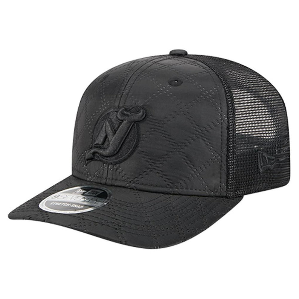 NHL Black New Jersey Devils New Era Quilted Nylon 9SEVENTY Adjustable Trucker Hat