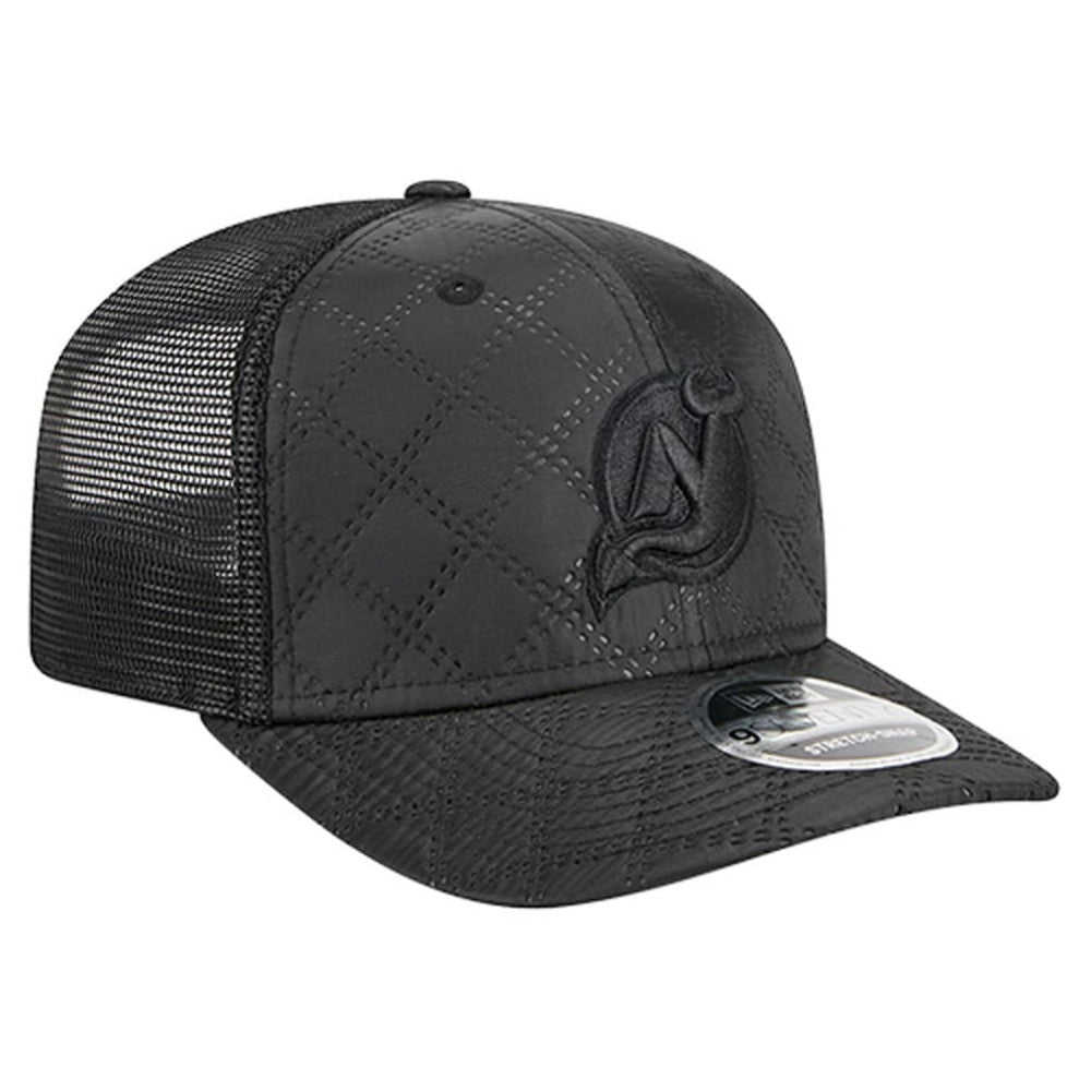 NHL Black New Jersey Devils New Era Quilted Nylon 9SEVENTY Adjustable Trucker Hat