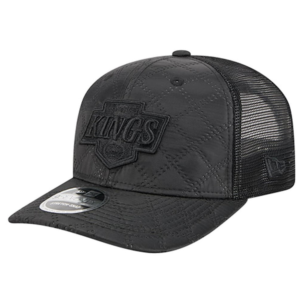 NHL Black Los Angeles Kings New Era Quilted Nylon 9SEVENTY Adjustable Trucker Hat