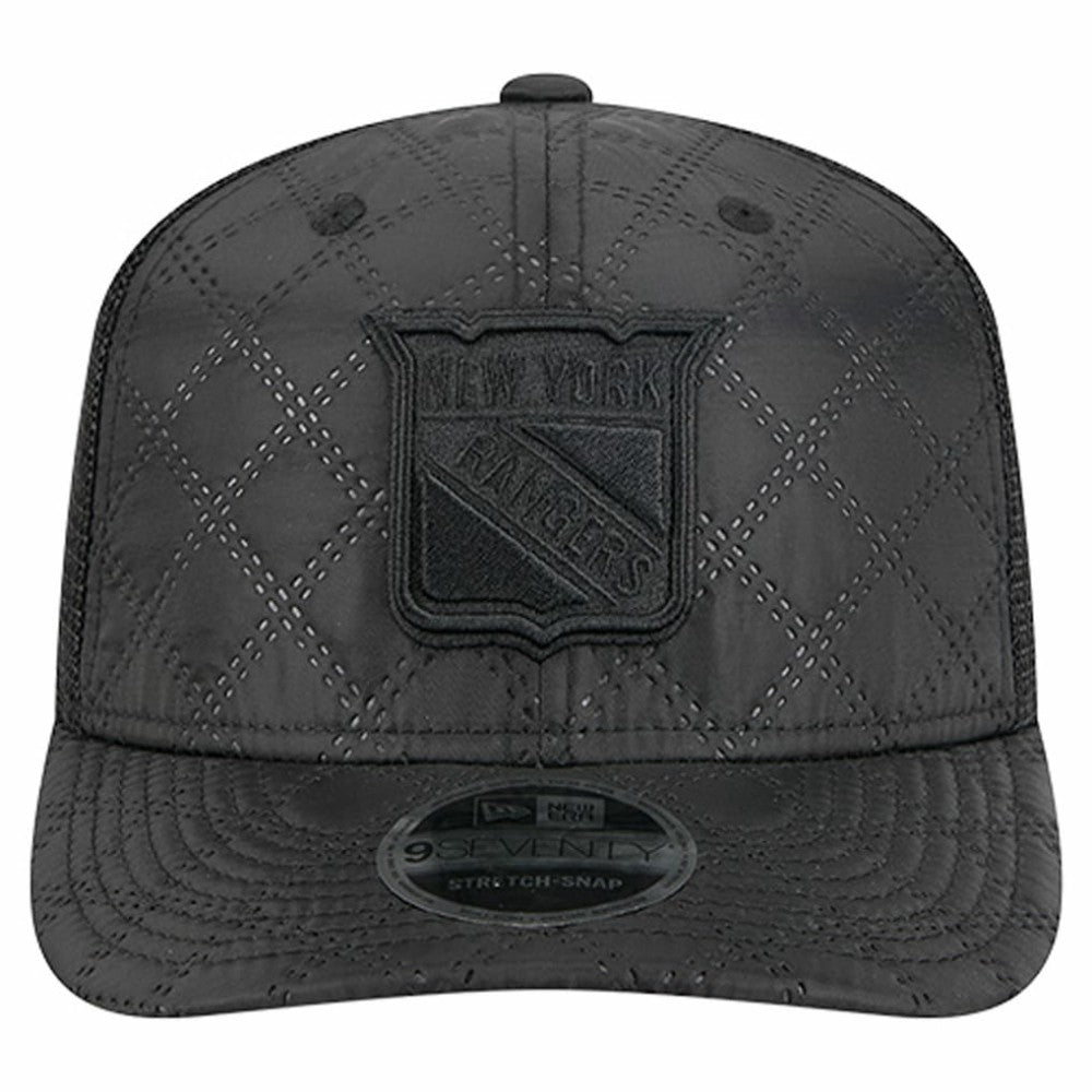 NHL Black New York Rangers New Era Quilted Nylon 9SEVENTY Adjustable Trucker Hat