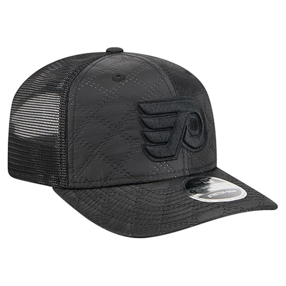 NHL Black Philadelphia Flyers New Era Quilted Nylon 9SEVENTY Adjustable Trucker Hat
