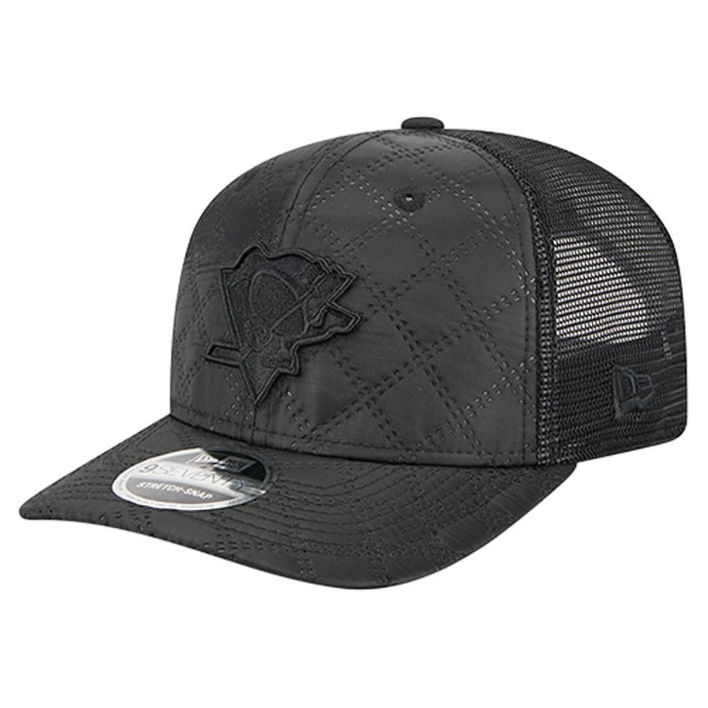 NHL Black Pittsburgh Penguins New Era Quilted Nylon 9SEVENTY Adjustable Trucker Hat