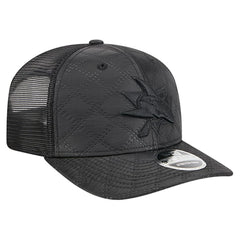 NHL Black San Jose Sharks New Era Quilted Nylon 9SEVENTY Adjustable Trucker Hat