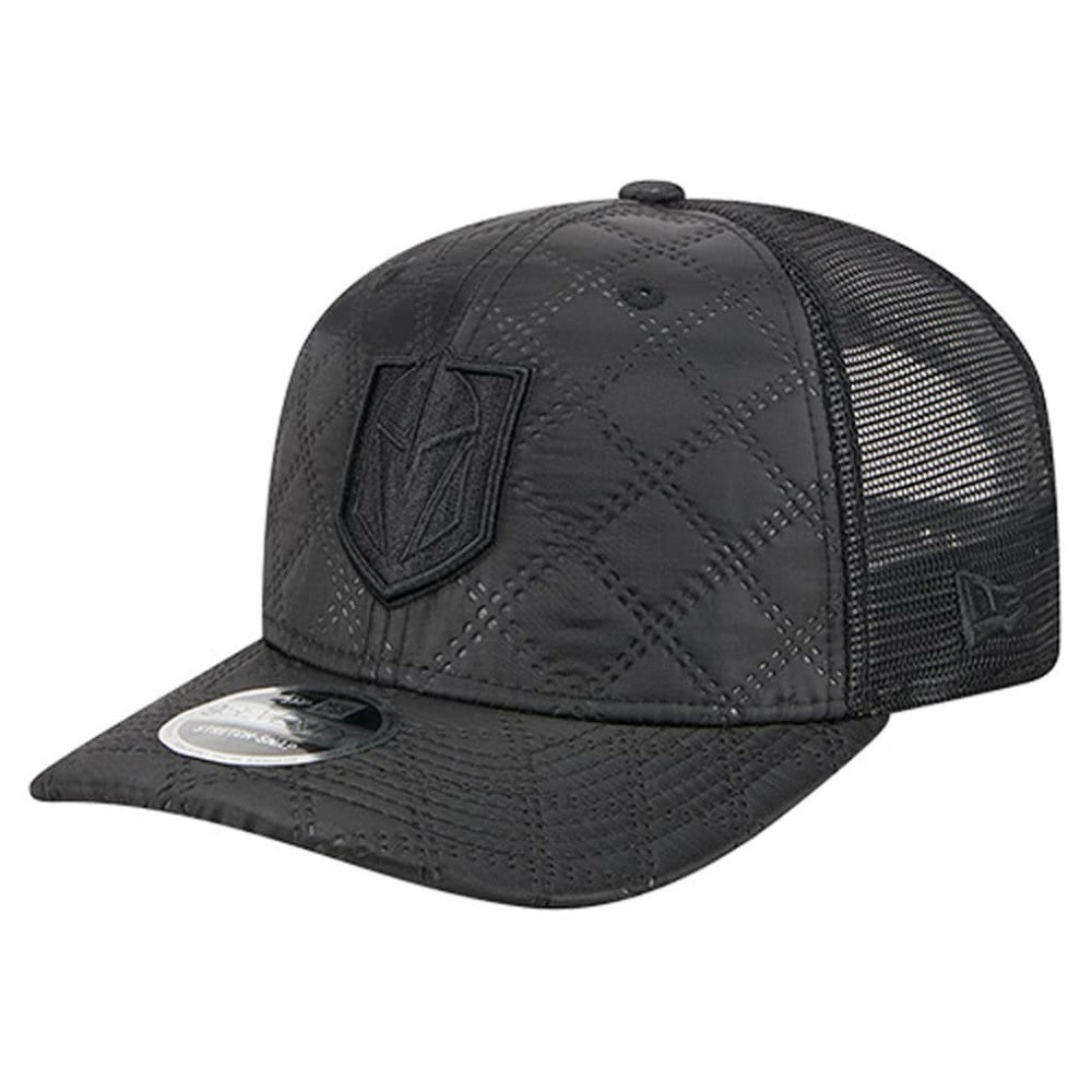 NHL Black Vegas Golden Knights New Era Quilted Nylon 9SEVENTY Adjustable Trucker Hat