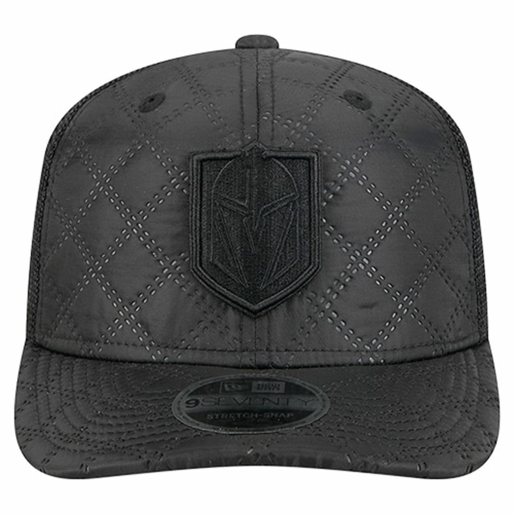 NHL Black Vegas Golden Knights New Era Quilted Nylon 9SEVENTY Adjustable Trucker Hat