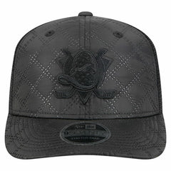 NHL Black Anaheim Ducks New Era Quilted Nylon 9SEVENTY Adjustable Trucker Hat